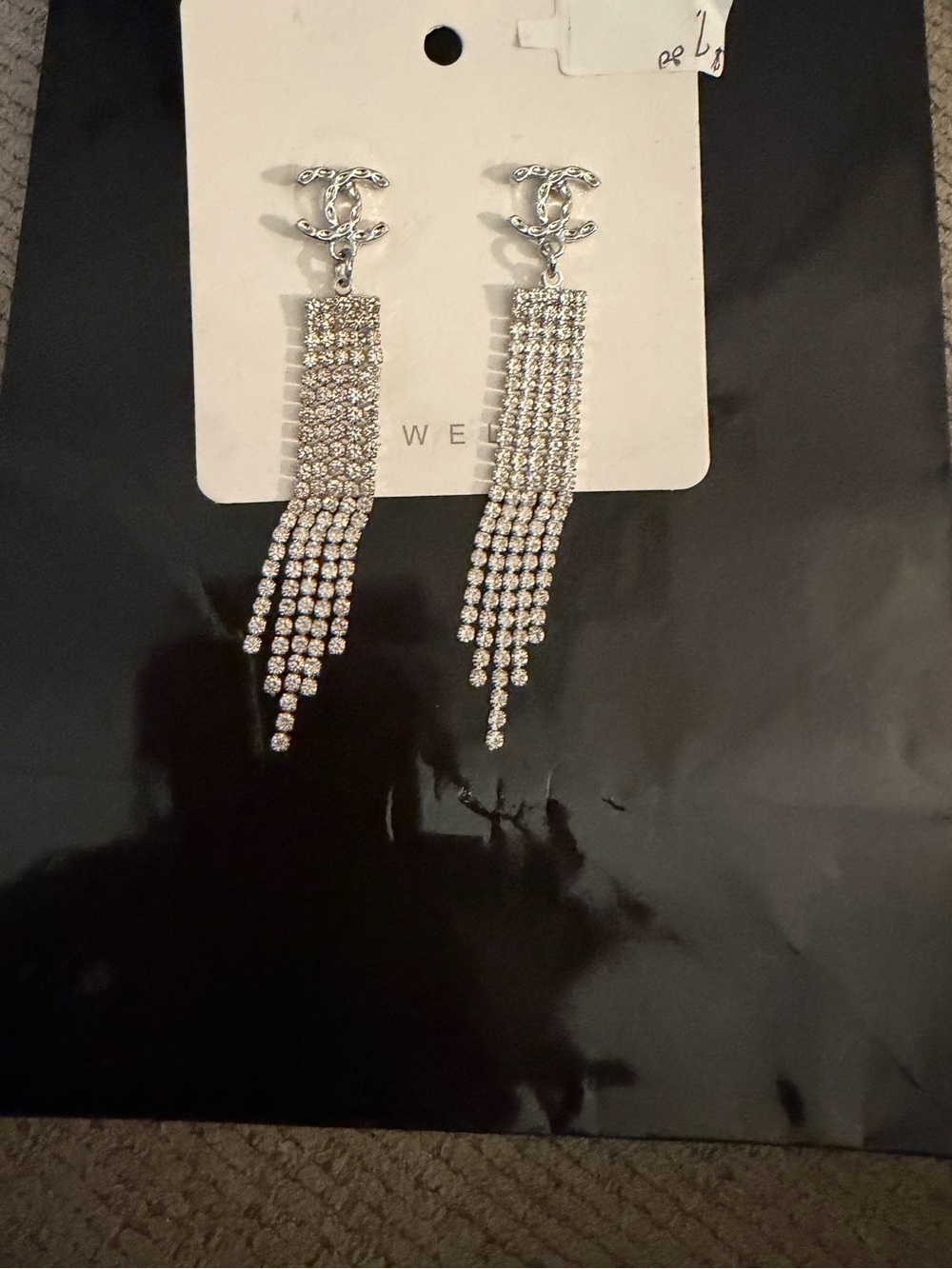 Silver Crystal Fringe Drop Earrings, fashion jewelry, great looking